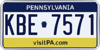 PA license plate KBE7571