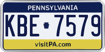 PA license plate KBE7579