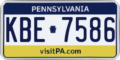 PA license plate KBE7586