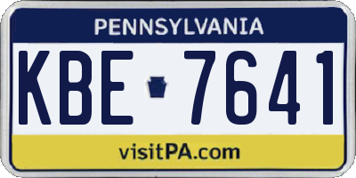 PA license plate KBE7641