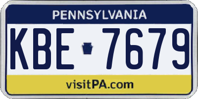 PA license plate KBE7679