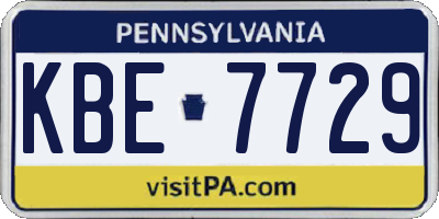 PA license plate KBE7729