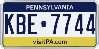 PA license plate KBE7744