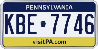 PA license plate KBE7746