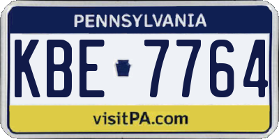 PA license plate KBE7764