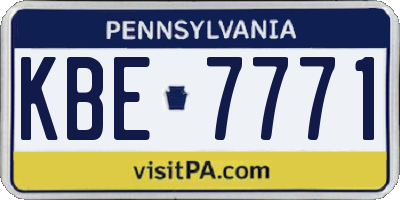 PA license plate KBE7771
