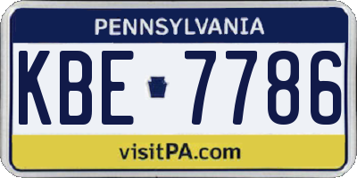 PA license plate KBE7786