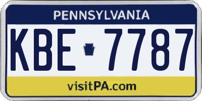 PA license plate KBE7787