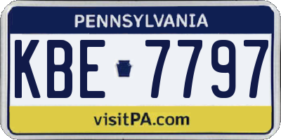 PA license plate KBE7797