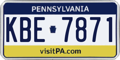 PA license plate KBE7871