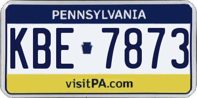 PA license plate KBE7873
