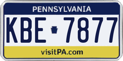 PA license plate KBE7877