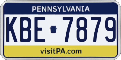 PA license plate KBE7879