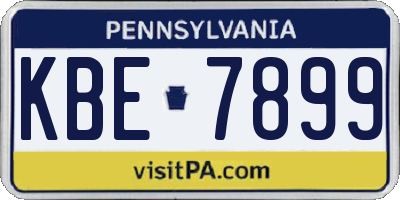 PA license plate KBE7899