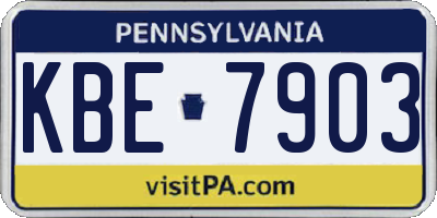 PA license plate KBE7903