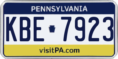 PA license plate KBE7923