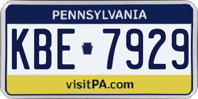 PA license plate KBE7929