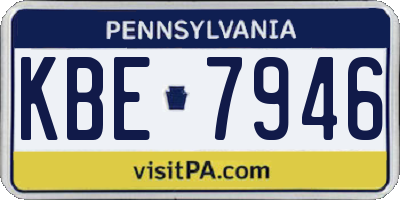PA license plate KBE7946