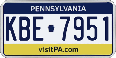 PA license plate KBE7951