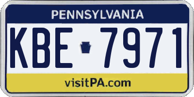 PA license plate KBE7971