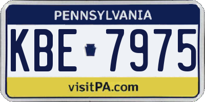 PA license plate KBE7975