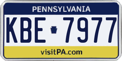 PA license plate KBE7977