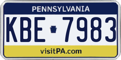 PA license plate KBE7983