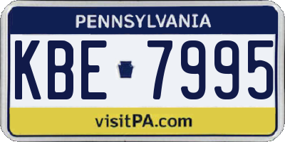 PA license plate KBE7995