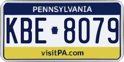PA license plate KBE8079