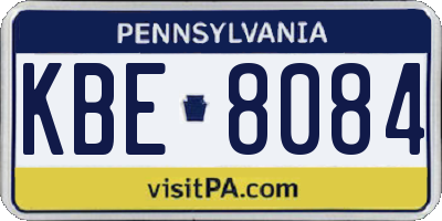 PA license plate KBE8084