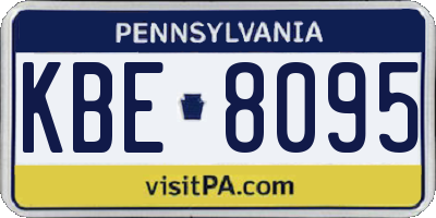 PA license plate KBE8095