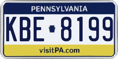 PA license plate KBE8199