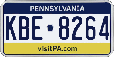 PA license plate KBE8264