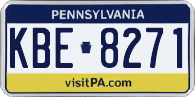 PA license plate KBE8271