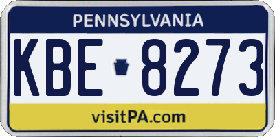 PA license plate KBE8273