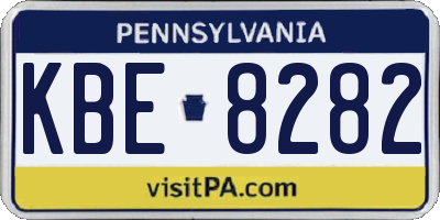 PA license plate KBE8282