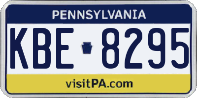 PA license plate KBE8295