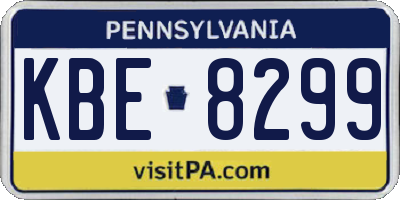 PA license plate KBE8299