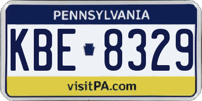 PA license plate KBE8329