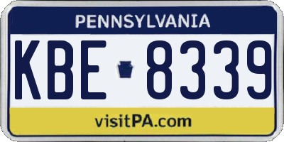 PA license plate KBE8339
