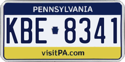 PA license plate KBE8341