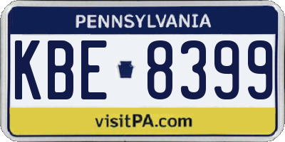 PA license plate KBE8399