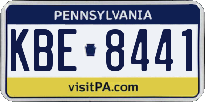 PA license plate KBE8441