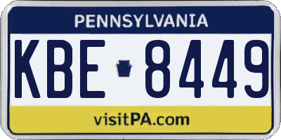 PA license plate KBE8449