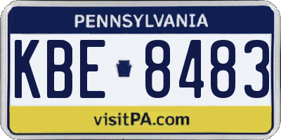 PA license plate KBE8483