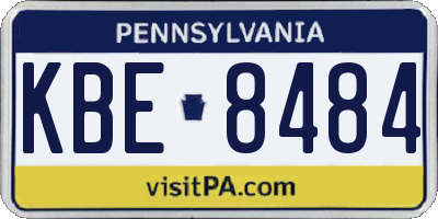 PA license plate KBE8484