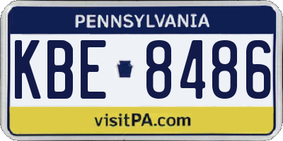 PA license plate KBE8486