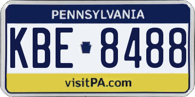 PA license plate KBE8488