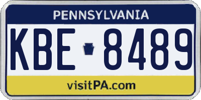 PA license plate KBE8489