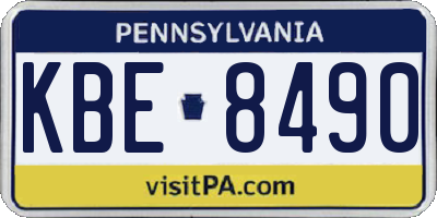 PA license plate KBE8490